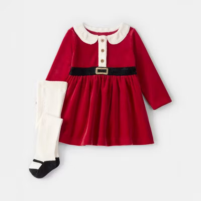 new!Carter's Baby Girls Long Sleeve Fitted A-Line Dress | JCPenney