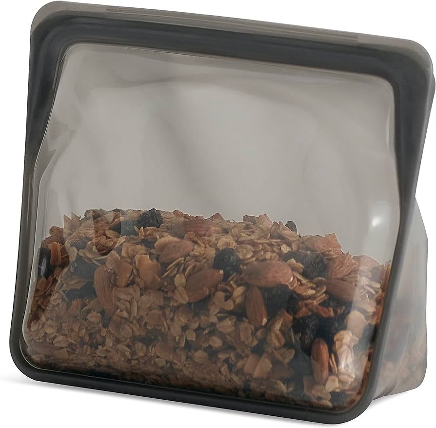 Stasher Platinum Silicone Food Grade Reusable Storage Bag, Black (Stand-Up Mid) | Reduce Single-U... | Amazon (US)