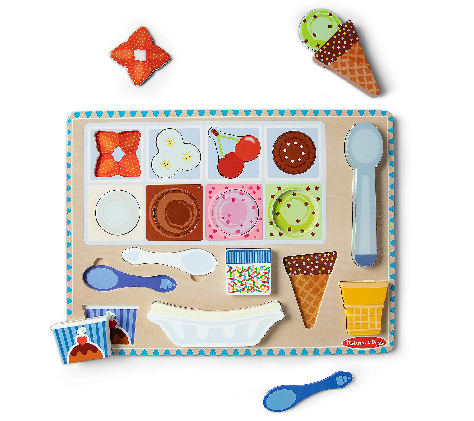 Melissa & Doug Wooden Magnetic Ice Cream Puzzle& Play Set | QVC