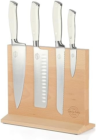 Sur La Table Kitchen Essentials 5 Piece German Steel Blade w/Triple Riveted Handle Set on Beechwo... | Amazon (US)