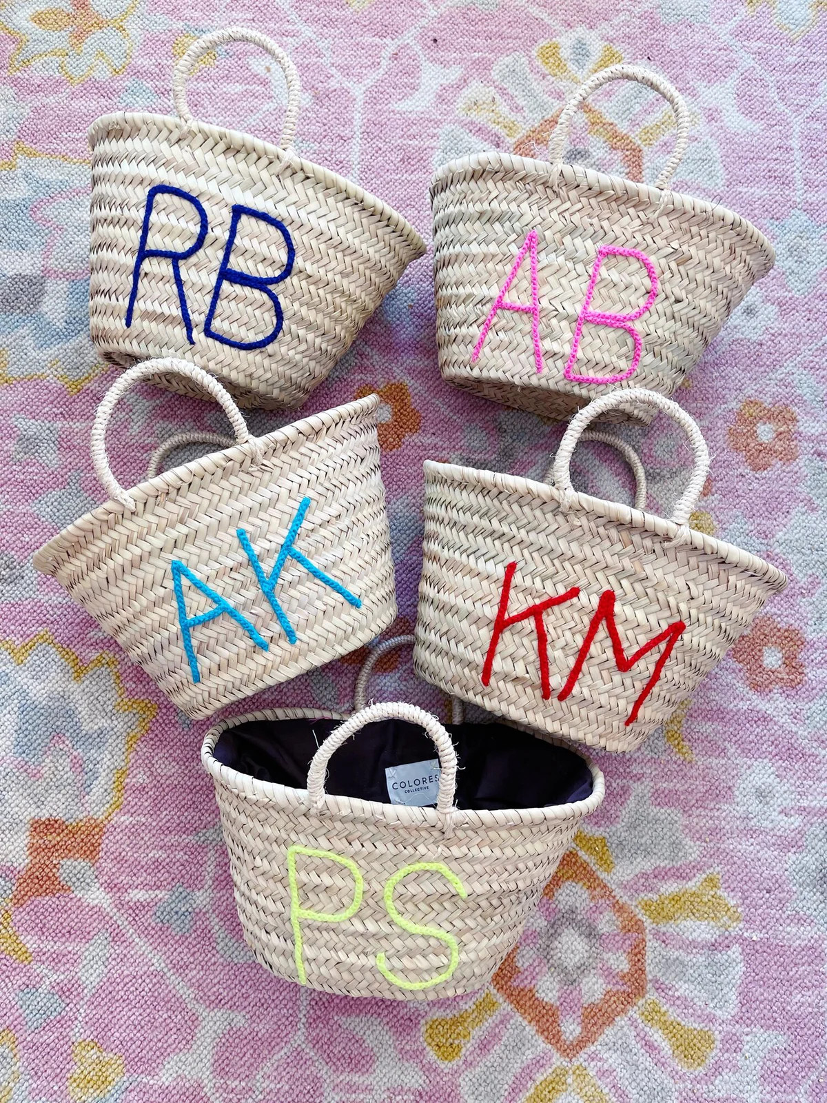Embroidered Custom Name Baskets | Over The Moon