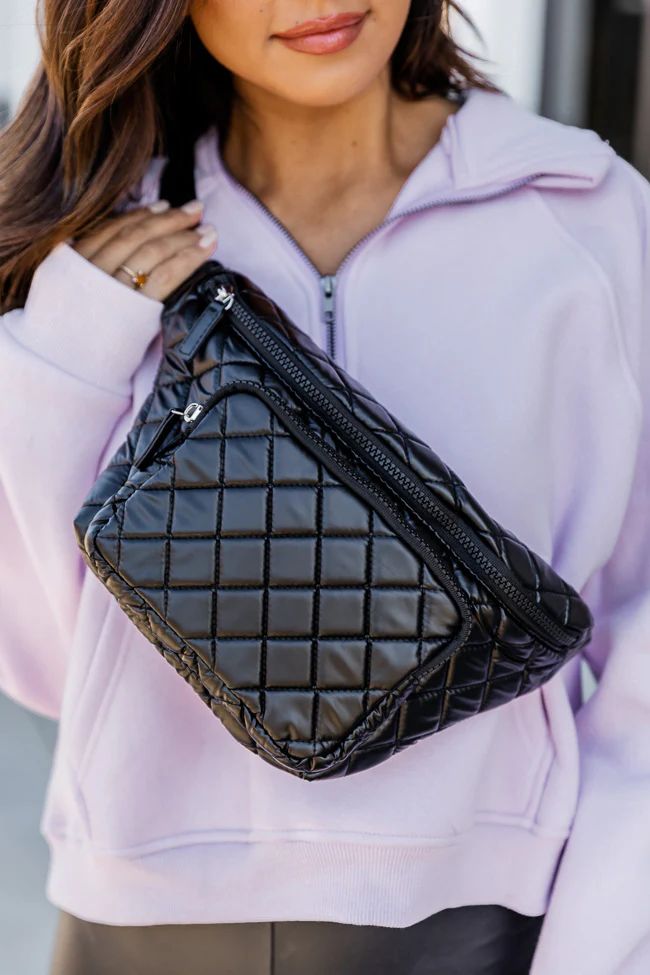 Traveling Grace Black Sling Bag | Pink Lily