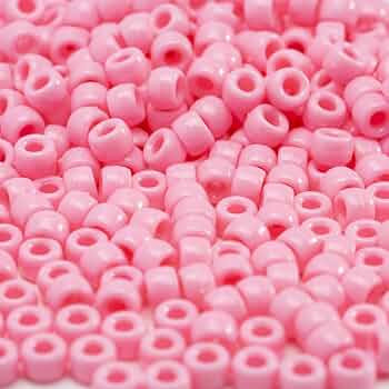 1000 Pcs Acrylic Pink Pony Beads 6x9mm Bulk for Arts Craft Bracelet Necklace Jewelry Making Earri... | Amazon (US)