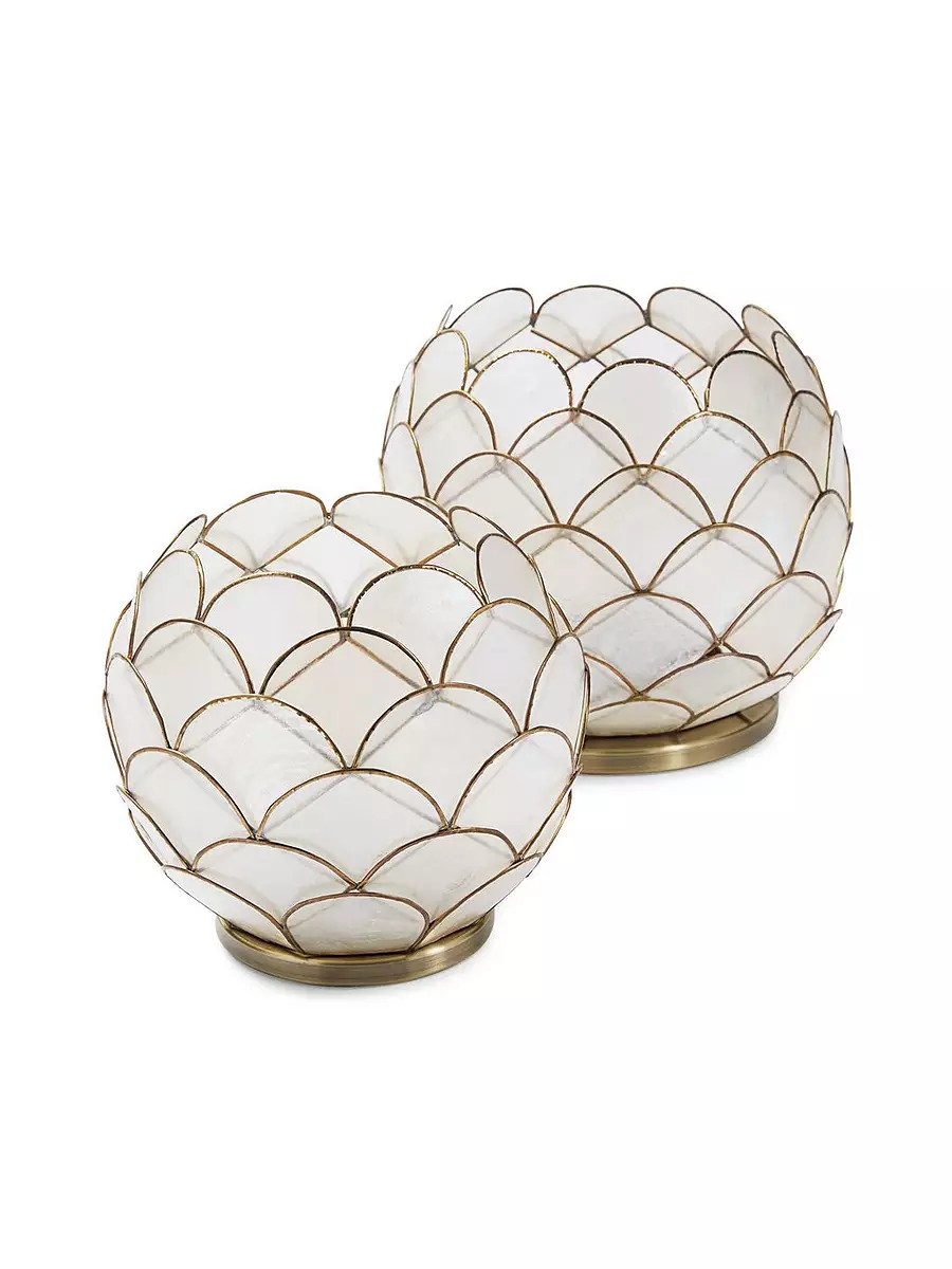 Scalloped Capiz Hurricane - Round | Serena and Lily