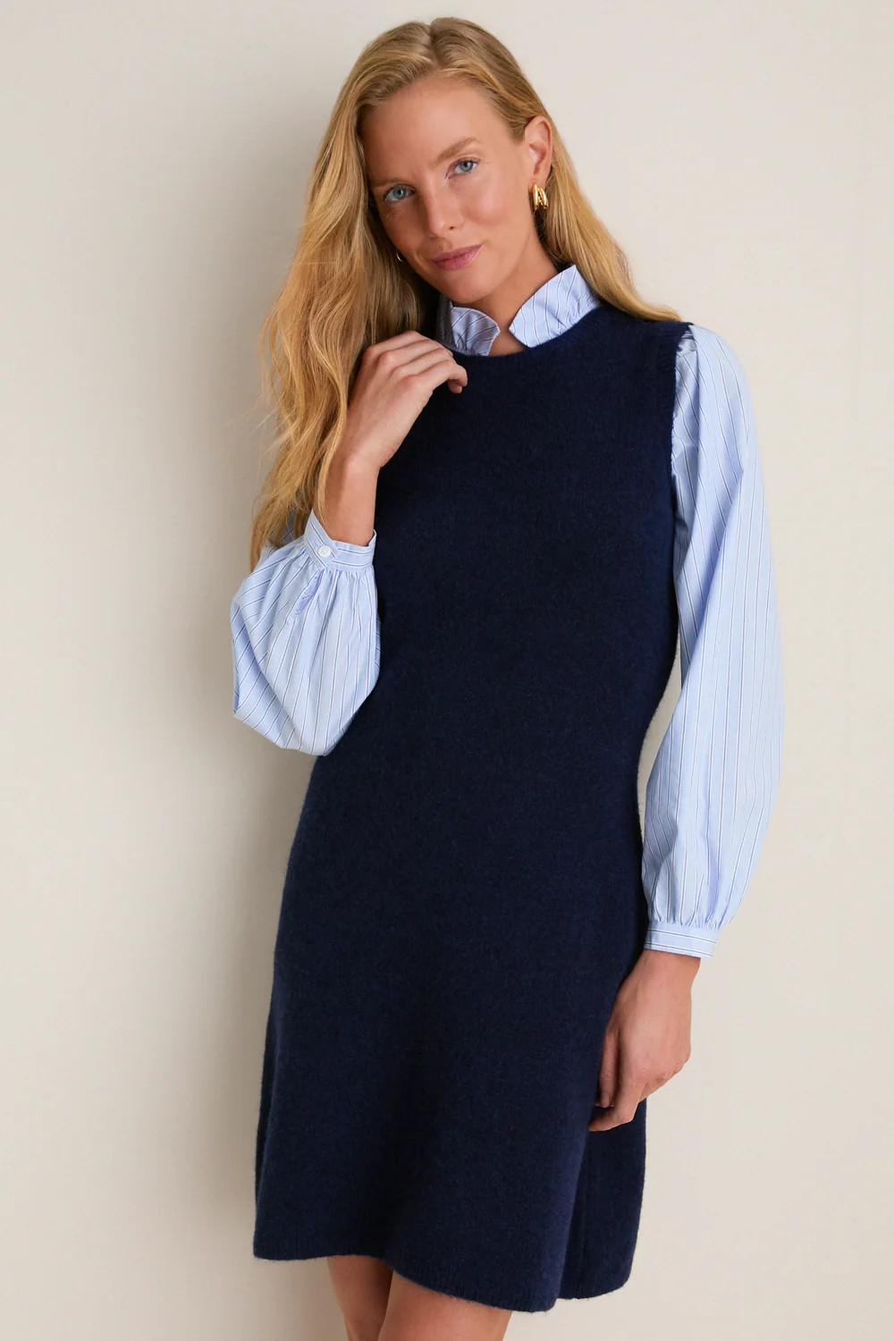 Navy Striped Ella Sweater Dress | Tuckernuck (US)