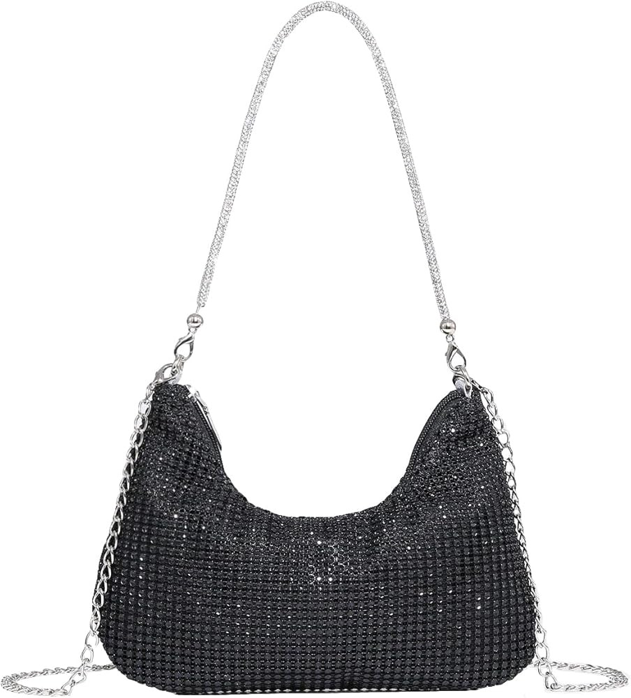 Verdusa Women's Rhinestone Clutch Purses Wedding Shiny Evening Bags Glitter Shoulder Bag Party Pr... | Amazon (US)