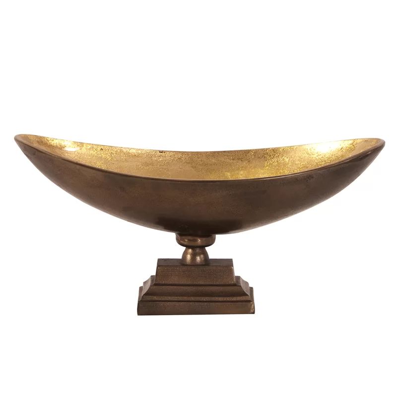 Oblong Footed Bronze and Gold Decorative Bowl | Wayfair North America