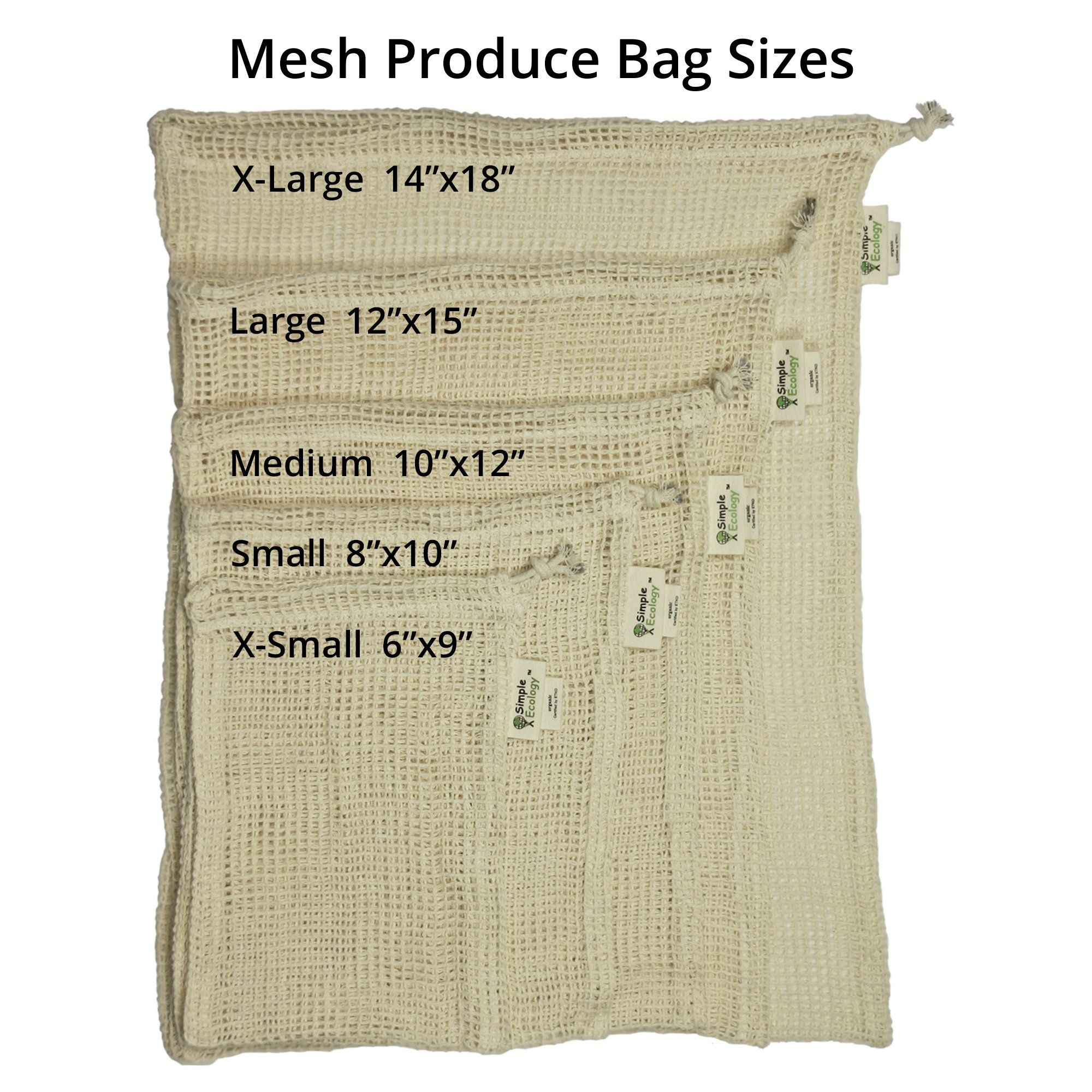 Simple Ecology Reusable Organic Cotton Mesh Grocery Shopping Produce Bags - Small 3 Pack (heavy d... | Walmart (US)