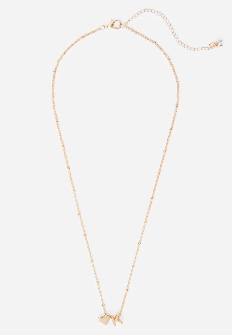 Goldtone Initial Pendant Necklace | Justice
