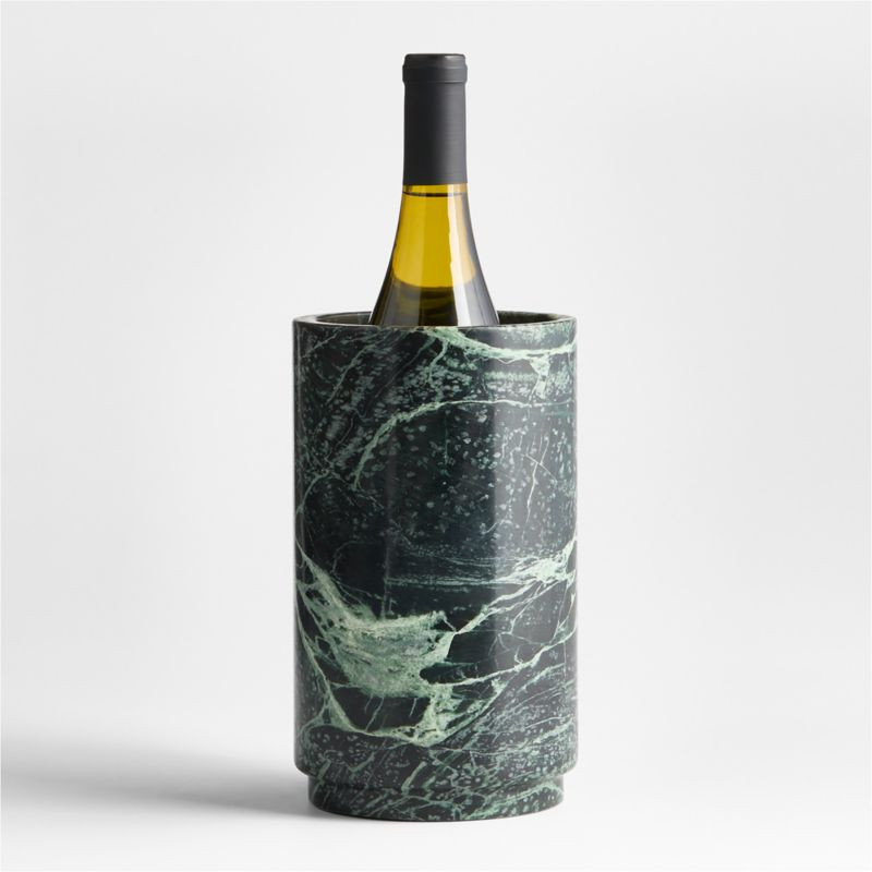 Fern Green Marble Wine Cooler | Crate & Barrel | Crate & Barrel