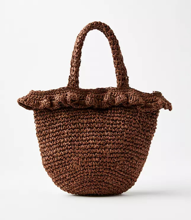 Ruffle Straw Bag | LOFT