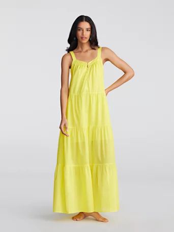 Maira Tiered Button-Front Maxi Dress - Gabrielle Union Collection - New York & Company | New York & Company