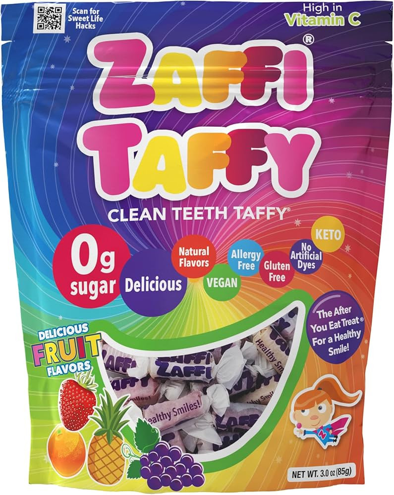 Zollipops Candy Clean Teeth Keto Sugar Free Taffy Assorted Flavors, 3 Oz (Pack of 1) - Dental-Fri... | Amazon (US)