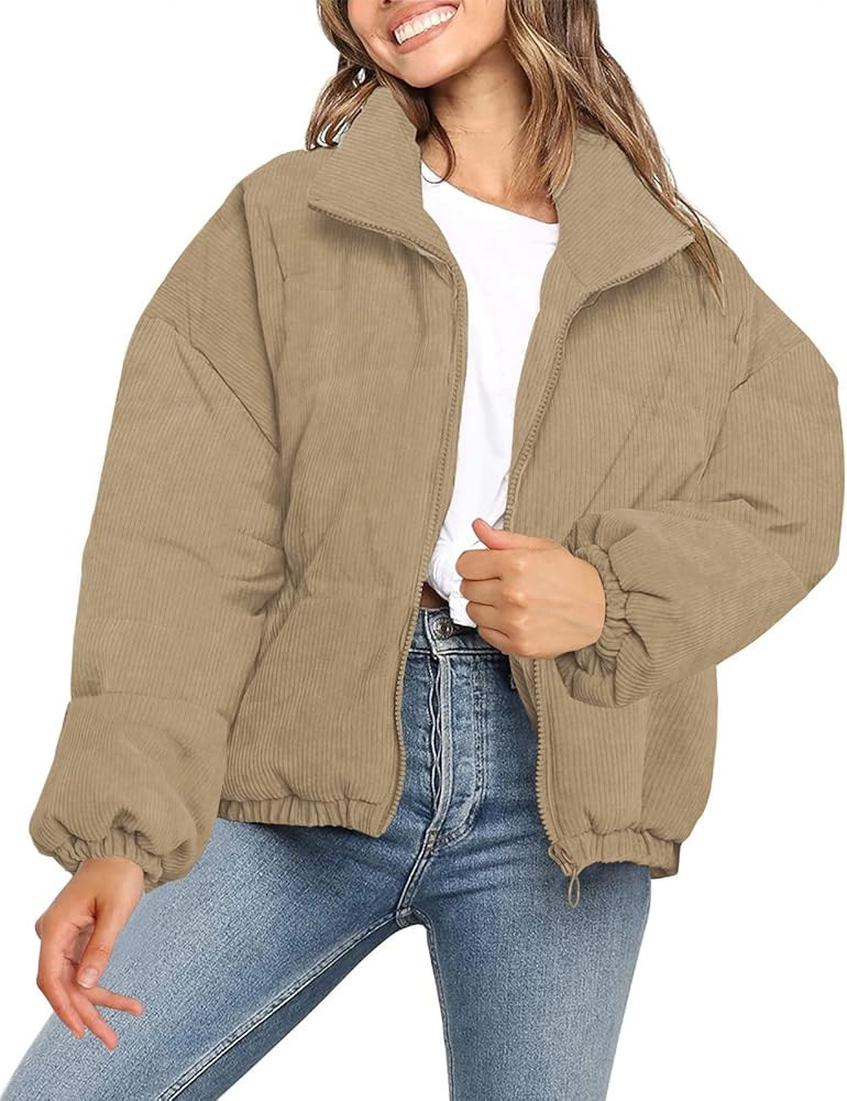 SAUKOLE Womens Winter Dolman Long Sleeve Full-zip Quilted Jacket Coat Warm Outerwear | Amazon (US)