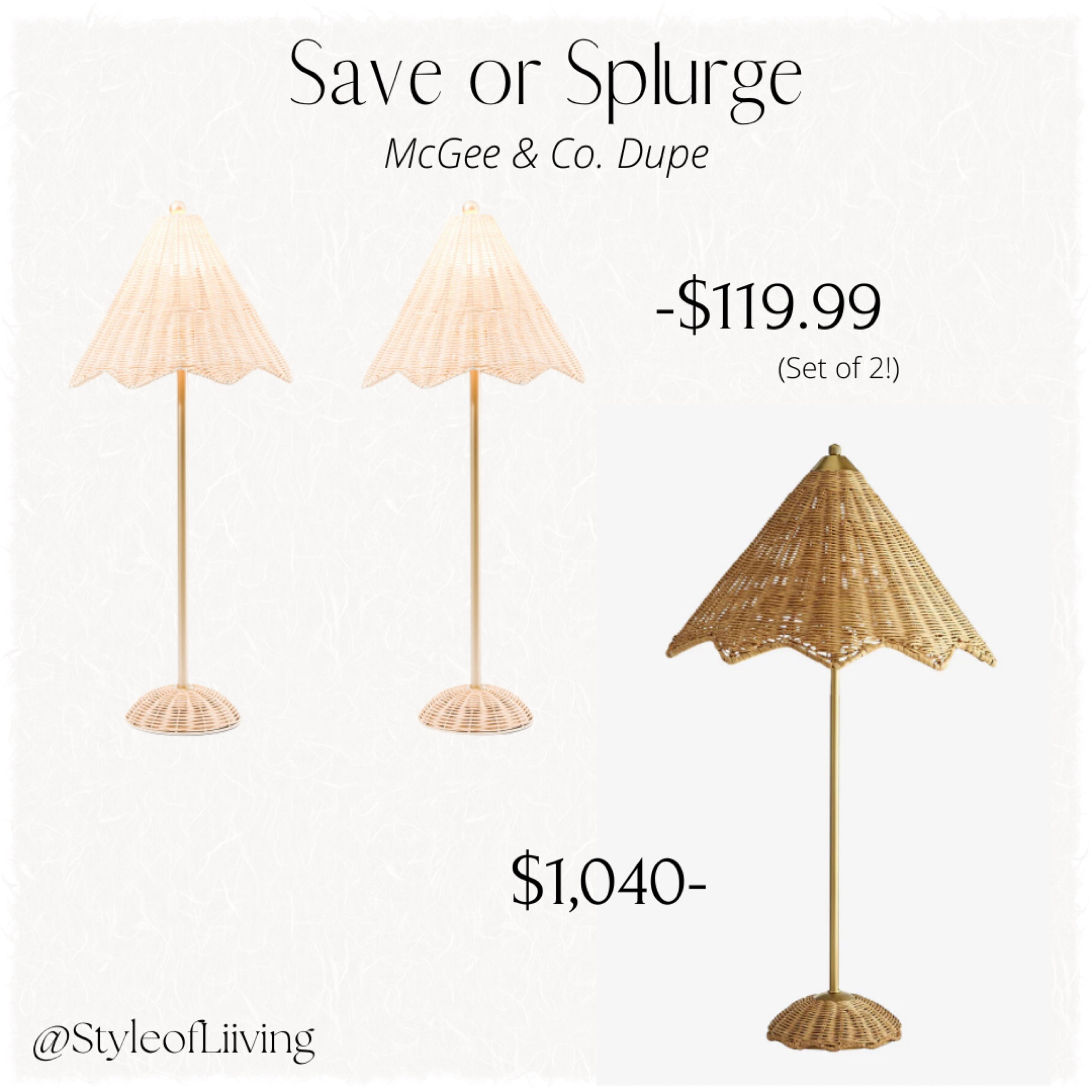 Save or splurge! McGee and Co. dupe rattan table lamps.

#LTKSaleAlert #LTKStyleTip #LTKHome