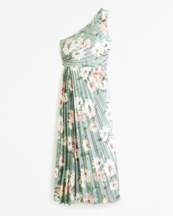 Women's The A&F Giselle Pleated One-Shoulder Maxi Dress | Women's Best Dressed Guest Collection |... | Abercrombie & Fitch (US)