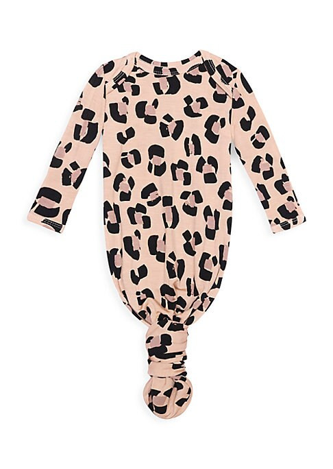 Posh Peanut Baby Girl's Sasha Printed Wooden Knotted Gown - Leopard Beige - Size 0-3 Months | Saks Fifth Avenue
