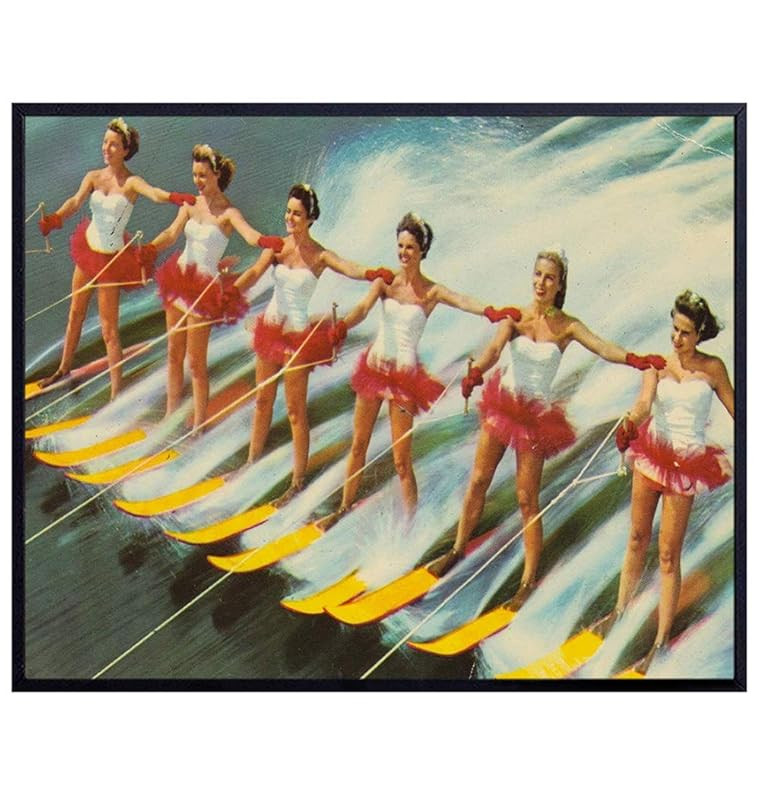 Vintage Water Ski Wall Art Print - Florida Wall Decor - Florida Gifts for Water Ski Fans - Water ... | Amazon (US)
