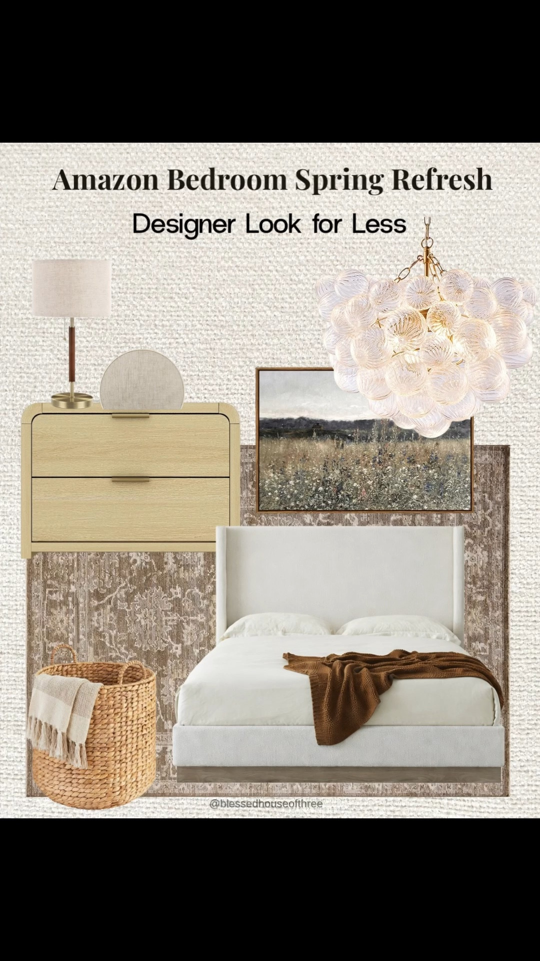 If you’ve been wanting a designer bedroom look without the designer price tag, this entire spring bedroom refresh is from Amazon and gives that high-end layered neutral feel for less. From the upholstered wingback bed and vintage-inspired rug to the statement chandelier and warm wood nightstands, these are elevated Amazon home finds that instantly make your space feel calm, collected, and expensive. Perfect for a spring bedroom refresh, neutral home decor lovers, and anyone searching for affordable bedroom furniture that looks custom and designer inspired.

#LTKHome #LTKSeasonal
