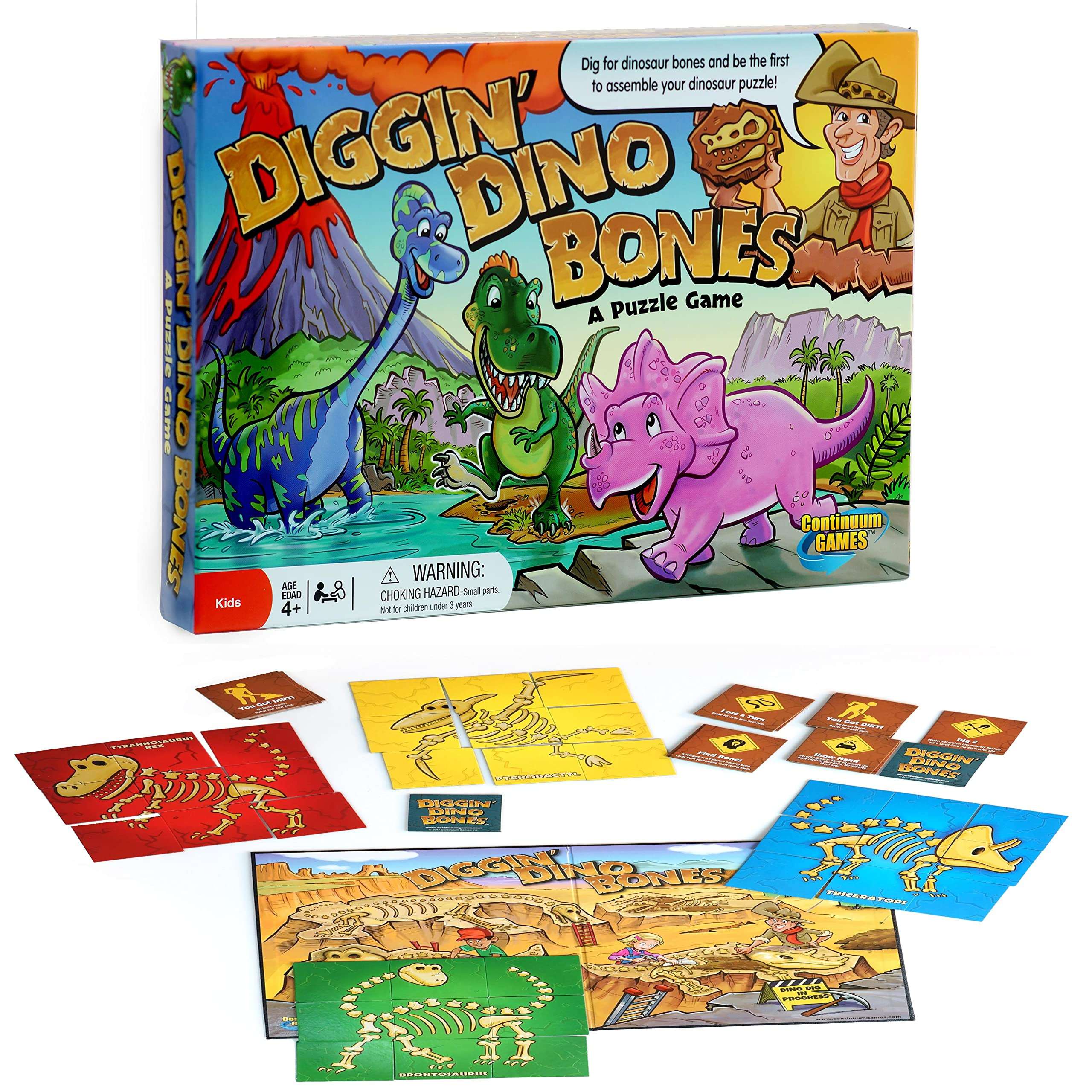 Continuum Games - Digging Dino Bones Board Game, Kids Aged 4 & Up | Amazon (US)