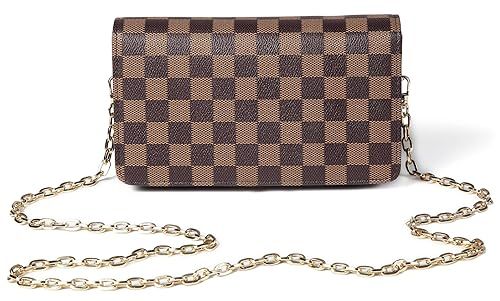 Daisy Rose Checkered Cross body bag - RFID Blocking with Credit Card slots clutch -PU Vegan Leath... | Amazon (US)