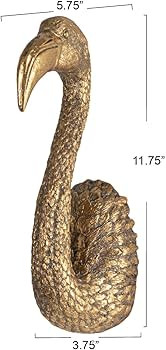 Creative Co-Op Decorative Resin Bird Head Wall Decor, Gold | Amazon (US)