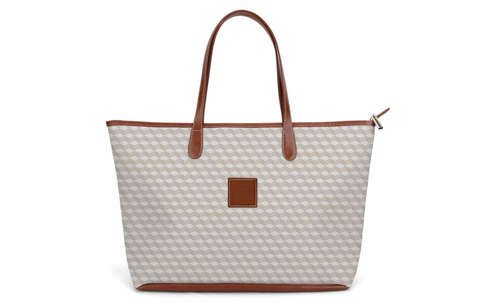 St. Anne Zippered Tote - Leather Patch | Barrington Gifts