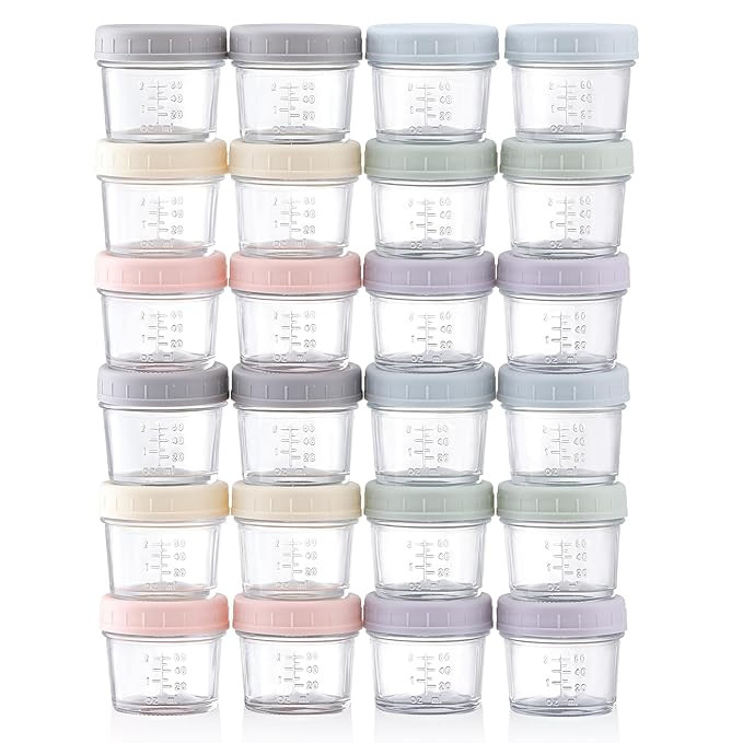 VITEVER 24-Pack Glass Baby Food Storage Containers - 4 oz Baby Food Storage Jars With Lids, Baby ... | Amazon (US)