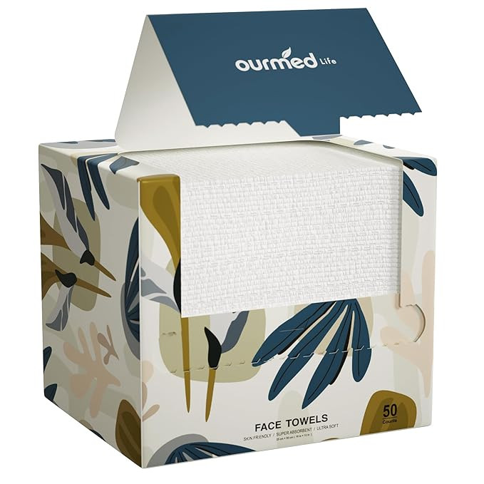 Ourmed Life Face Towels, Disposable Biodegradable Facial Towels for Sensitive Skin, Lint- free Fa... | Amazon (US)