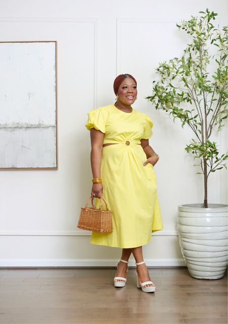 Yellow dress for Easter  @WalmartFashion #WalmartPartner #WalmartFashion #Walmart @Walmart spring dresses, yellow dresses , midsize style dress, cut out dress , platform sandals 

#LTKmidsize #LTKstyletip #LTKSeasonal