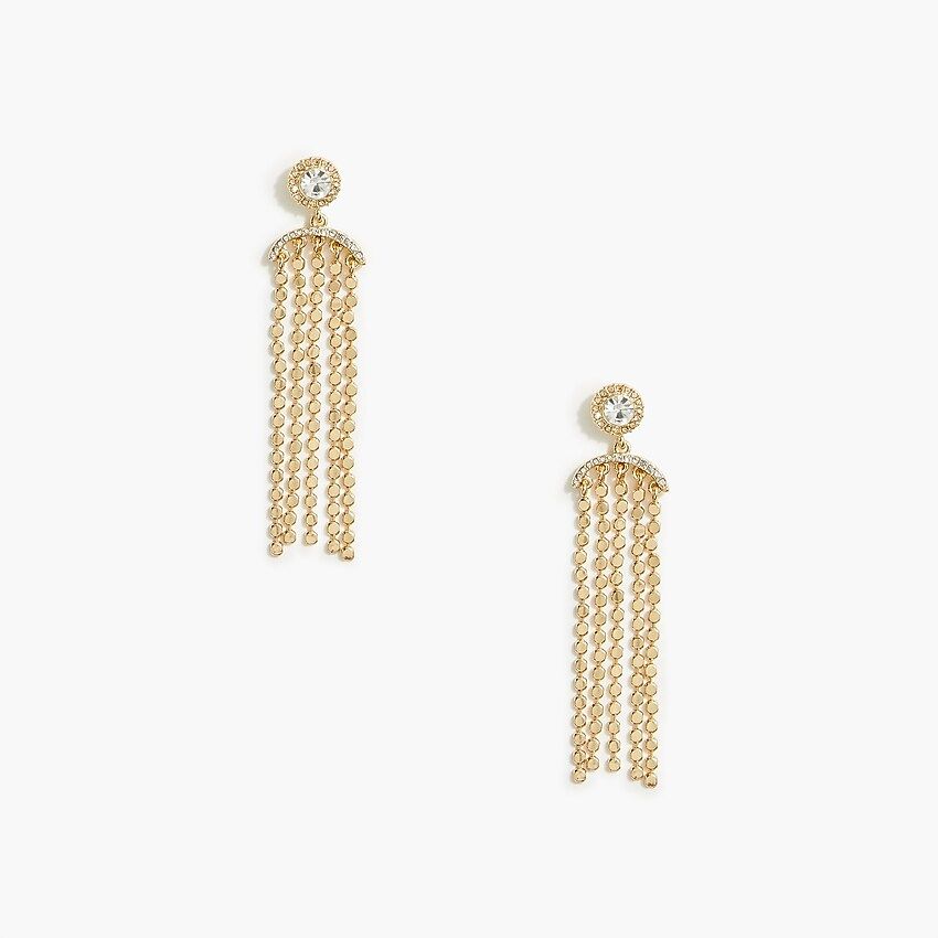 Gold crystal waterfall drop earrings | J.Crew Factory