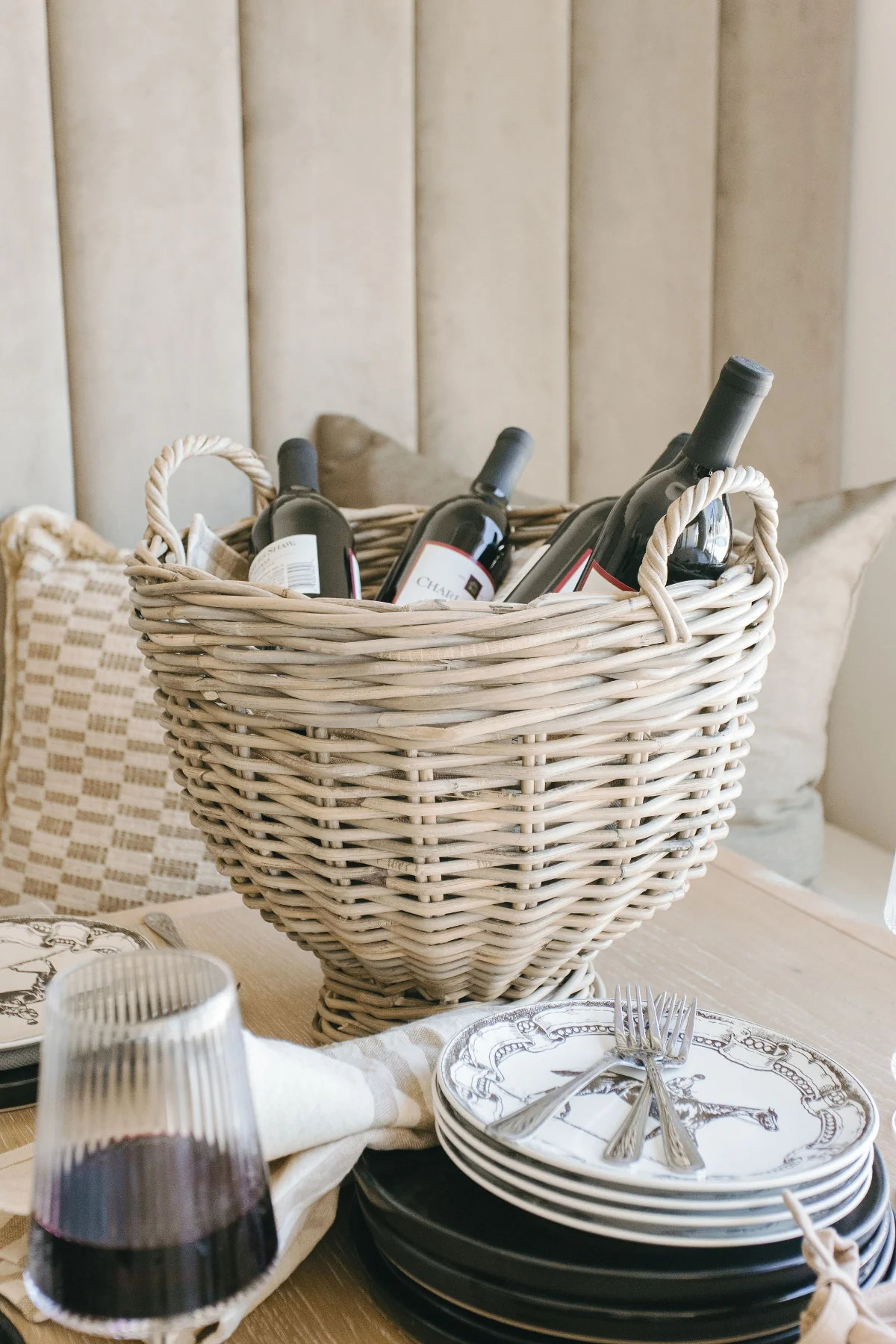 Hand-Woven Rattan Footed Basket | THELIFESTYLEDCO