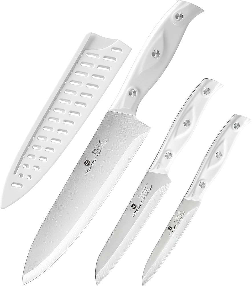 Chef Knife, Ultra Sharp High Carbon Stainless Steel Chef knife set, 3-pc, 8 inch Chefs knife, 4.5... | Amazon (US)