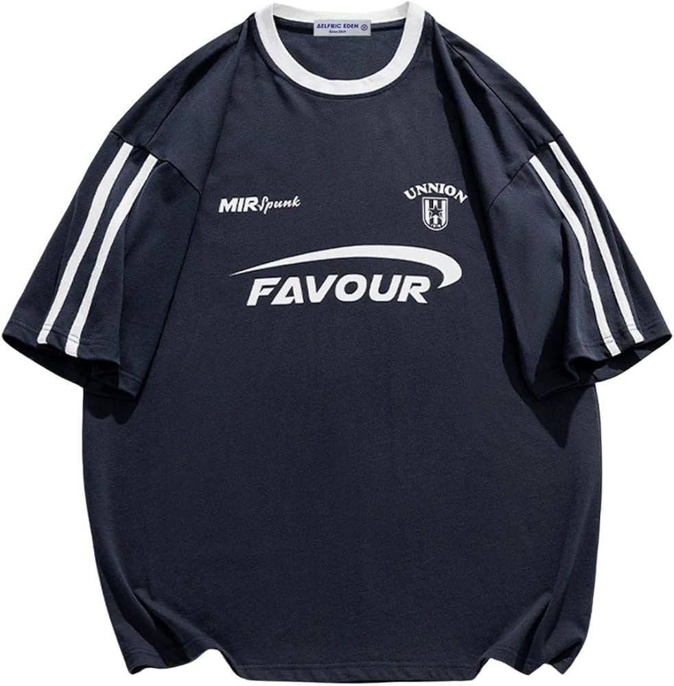 Vamtac Oversized T Shirts for Men Vintage Tees Stripe Half Sleeve Baggy Loose Gym Relaxed Fit T S... | Amazon (US)