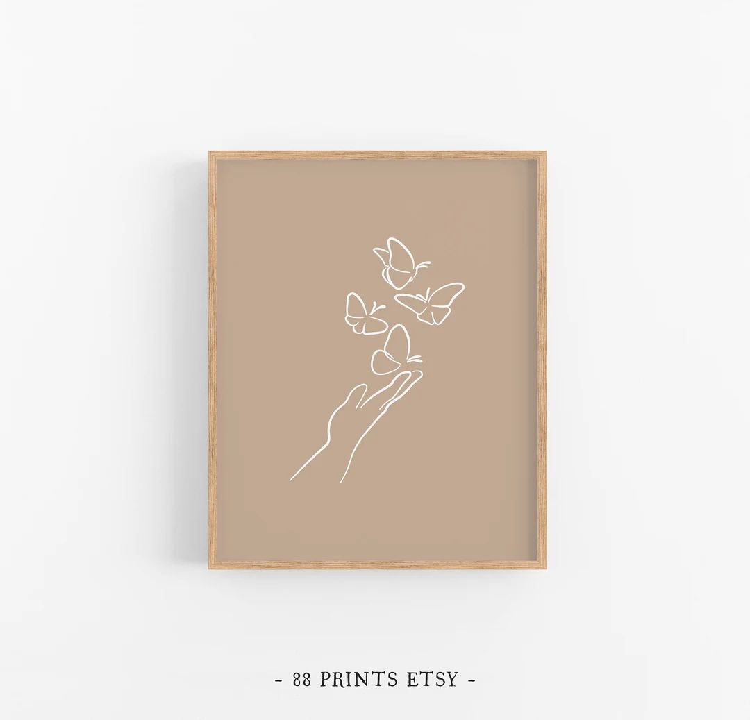 Fine Line Butterfly Print, Fine Line Art, Line Prints, Boho Print, Printable Wall Art, Pretty Art... | Etsy (US)
