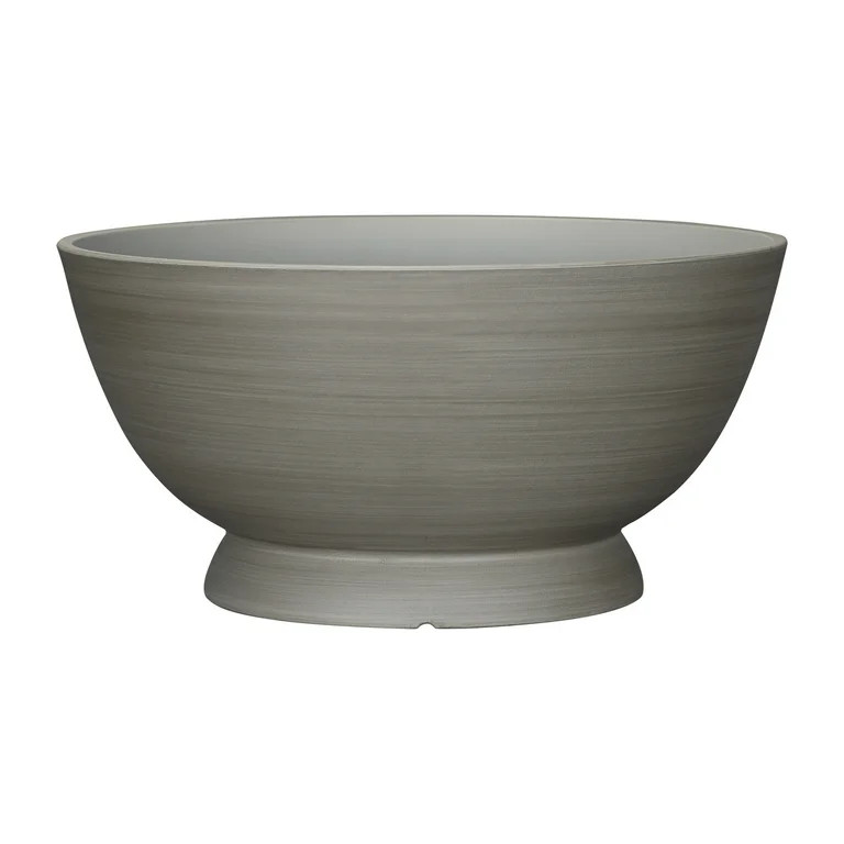Mainstays Gray Sienna Bowl Recycled Resin Planter, 18in x 18in x 8.9in - Walmart.com | Walmart (US)