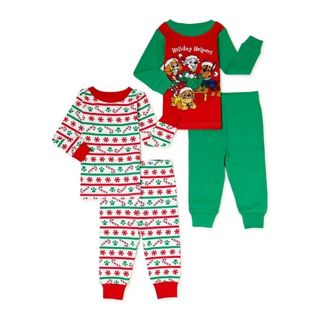 Paw Patrol Baby and Toddler Boys' Christmas Cotton Pajama Set, 4-Piece | Walmart (US)