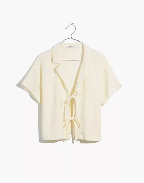 Lightestspun Tie-Front Cover-Up Crop Shirt | Madewell
