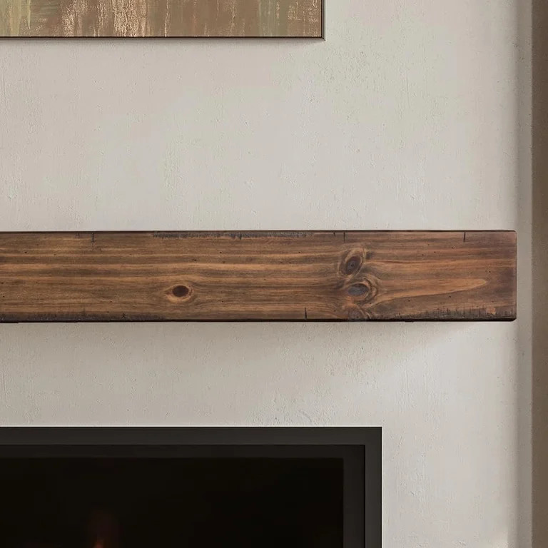 Mantels Direct Dakota 60 Inch Pine Wood Fireplace Mantel Shelf - Mocha | Walmart (US)