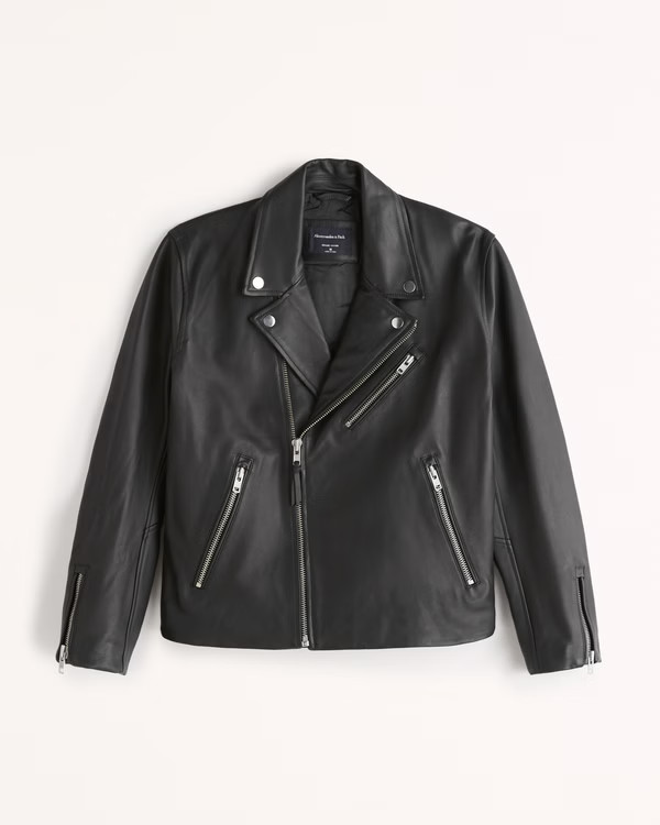 Genuine Leather Biker Jacket | Abercrombie & Fitch (US)