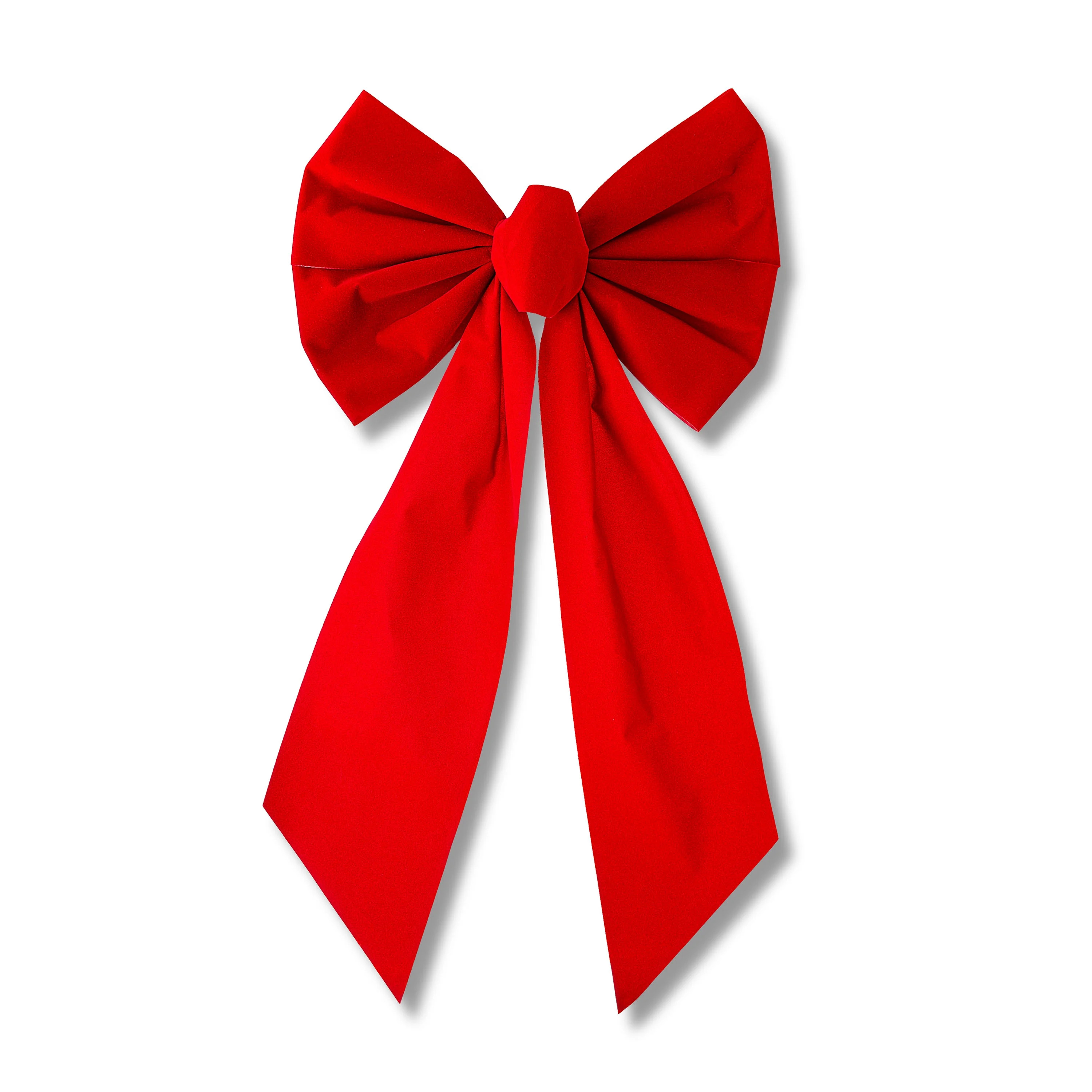 Red Velvet Long Tail Christmas Wreath Bow, Acrylic, 19.5 in, by Holiday Time | Walmart (US)