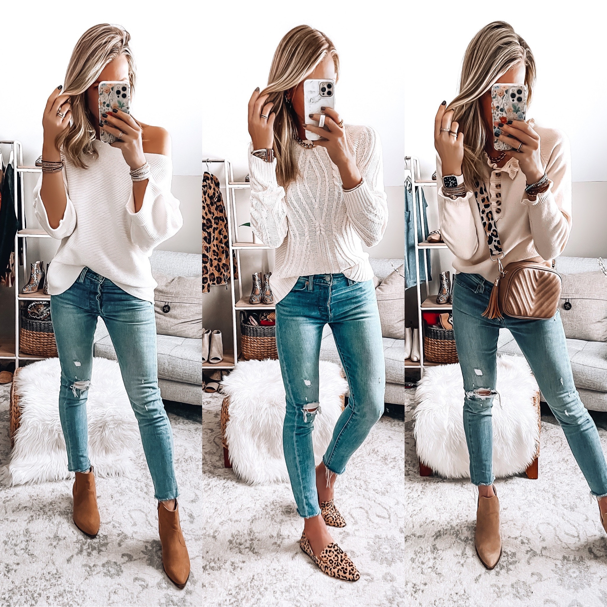 🍁EARLY FALL SWEATERS - WHITE/CREAM🍁

Did anyone else feel like it was Monday today!!?? 🤪 At least we all have a short week!!! If you have been following me for a while, you know that I love white/off white/cream sweaters and I am sharing three of my favorites that are perfect for early fall!! These are all linked on my Amazon storefront and on the @shop.LTK app (or send me a DM for a link!)

Sizing Details:
Sweater #1: size small/ivory
Sweater #2: size small/apricot
Sweater #3: size medium/white

#stylereels #stylereel ##amazonmusthaves #amazonfashionfinds #fallsweaters #amazonstyle #fallfashiontrends

#LTKunder50 #LTKSeasonal #LTKunder100