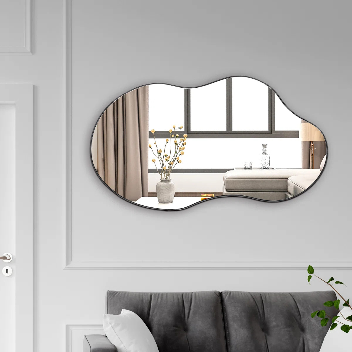 Asymmetrical Metal Framed Wall Accent Mirror | Wayfair UK