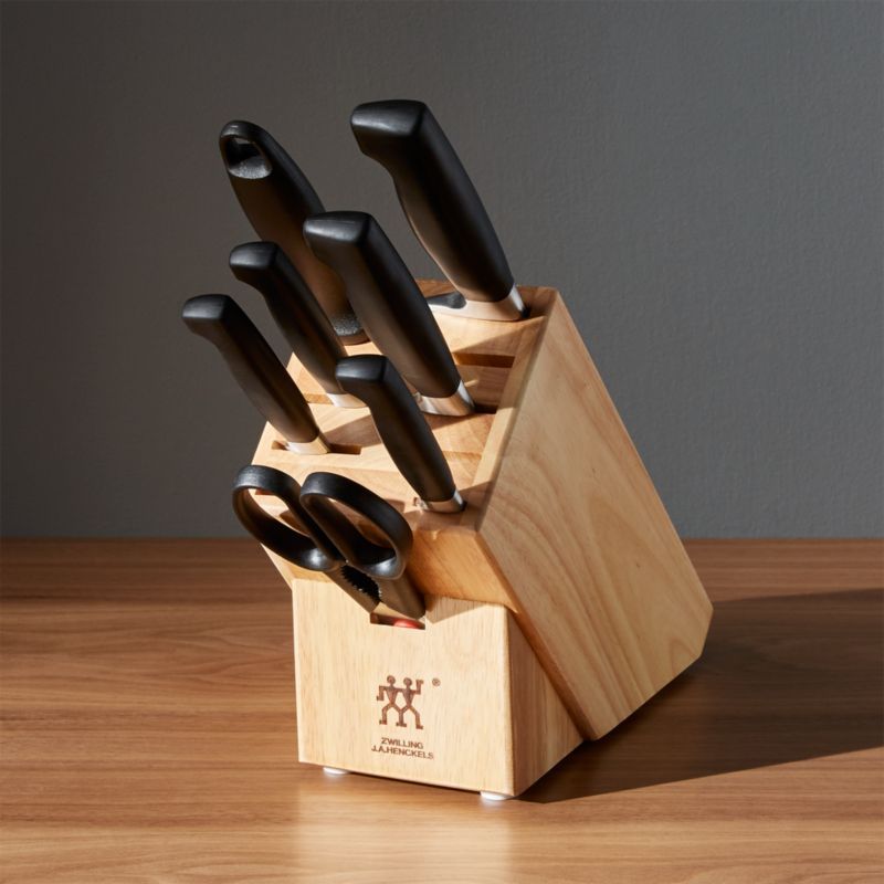 ZWILLING J.A. Henckels Four Star 8-Piece Birch Knife Block Set + Reviews | Crate & Barrel | Crate & Barrel