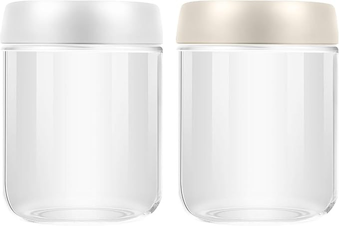 2 Pack Mason Jars 16 OZ with Lids,Wide Mouth Mason Jars,Reusable Overnight Oats Containers with L... | Amazon (US)