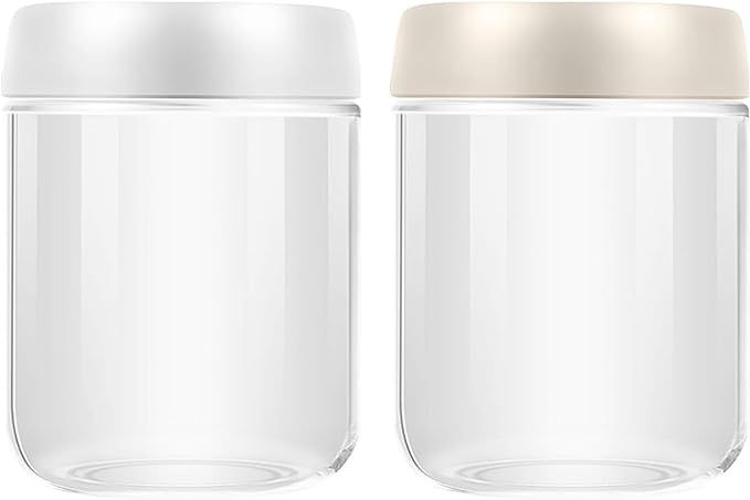 2 Pack Mason Jars 16 OZ with Lids,Wide Mouth Mason Jars for Overnight Oats,Reusable Glass Jars wi... | Amazon (US)