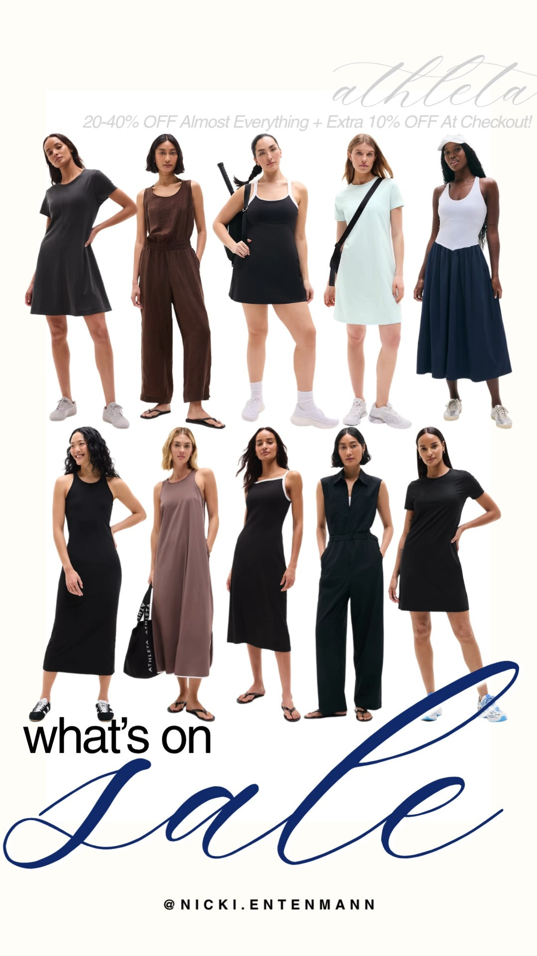 Shop Athleta’s sale event with 20 to 40% off almost everything plus an extra 10% off at checkout. Sporty tennis dresses, jumpsuits, midi dresses, and t shirt dresses make everyday active living stylish. Upgrade your wardrobe now with performance ready pieces at savings. #athleta #salealert #activewear #athleisure #sportychic #everydaystyle #shoppinghaul #stylefinds #budgetfashion #modernliving 👗🎾✨ 

 #LTKootd #LTKActive #LTKSaleAlert