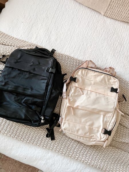 Carry on style back packs! These are only $45 and are perfect for traveling! They have so many different compartments and pockets and even a place to put a pair of shoes! I love these as a gift for someone who travels often! Gifts for traveler, gifts for him 

#LTKunder50 #LTKtravel #LTKGiftGuide