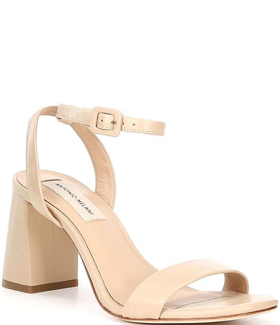 Gwyn Square Toe Leather Ankle Strap Dress Sandals | Dillard's