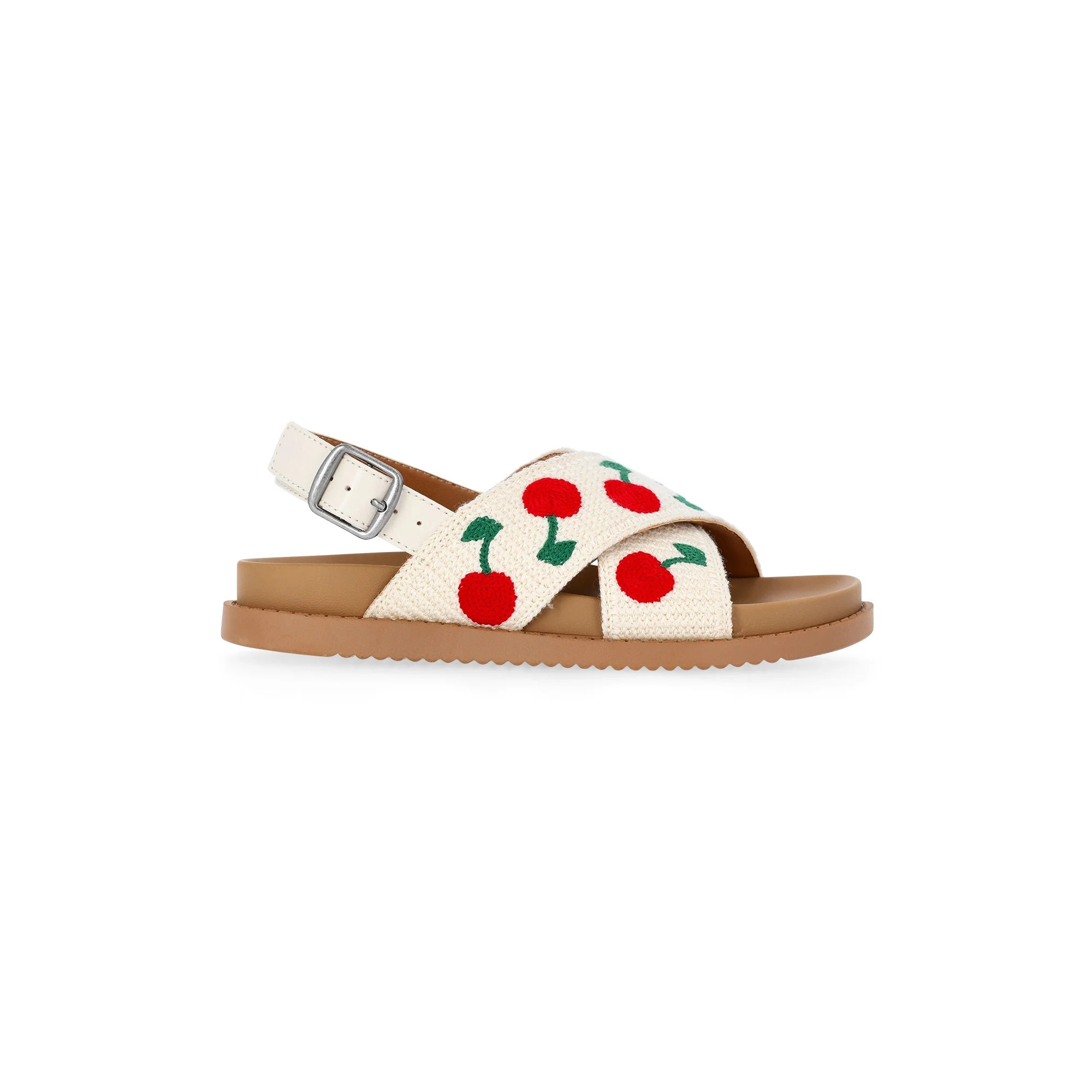 Wonder Nation Little and Big Girls Crossover Sandals | Walmart (US)